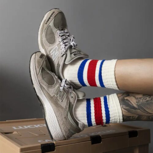 Retros: Vintage Striped Socks (Cream)