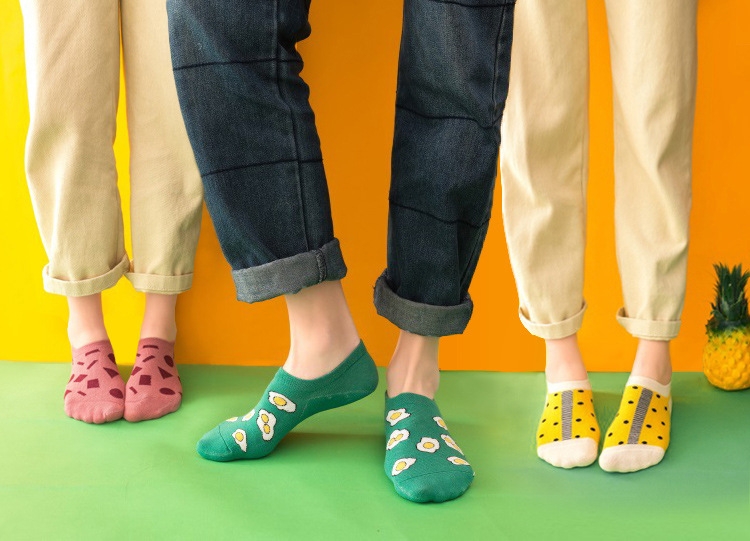colorful no-show socks