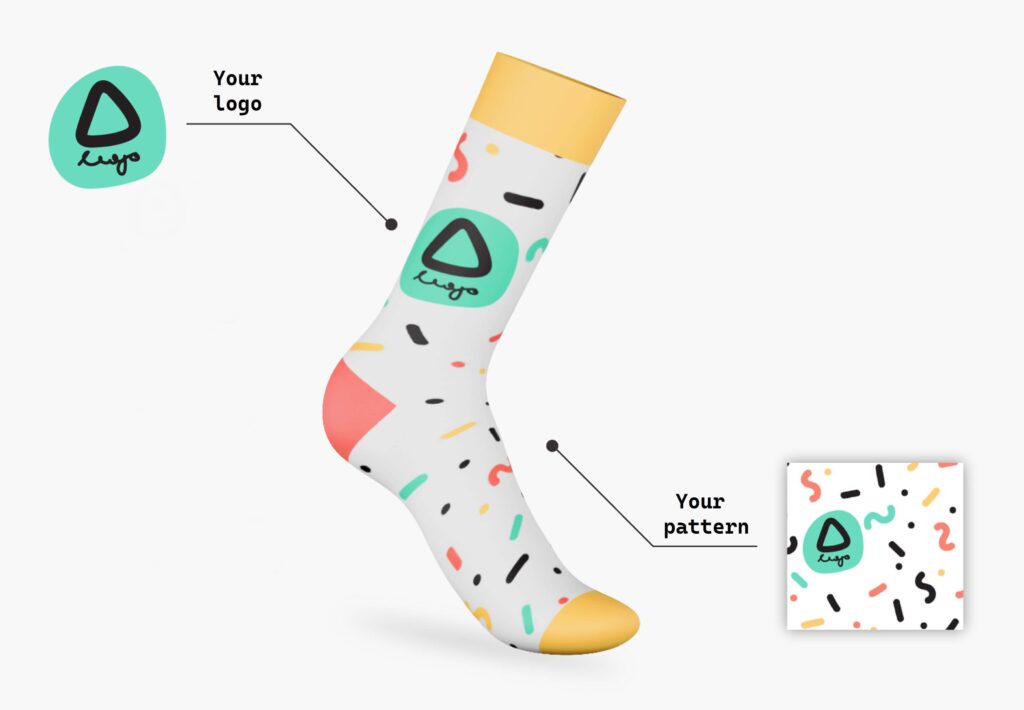 custom-branded jacquard-knit socks
